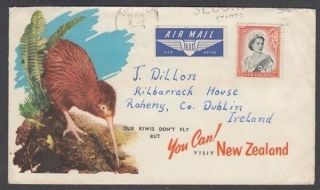 Zealand 1960 1/9d.  Qeii Airmail Illustrated Cover To Ireland (id:2/d50343)