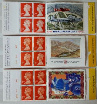 Gb Stamps Booklets 4x 1st Class Charles 50th Birthday/hong Kong/berlin Airlift