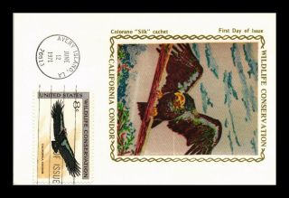 Dr Jim Stamps Us California Condor Conservation Colorano Silk Fdc Maximum Card