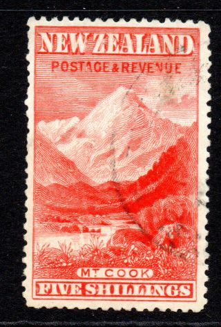 Zealand Rare 5/ - Stamp (perf 14 1/2) C1895 (tiny Thin)