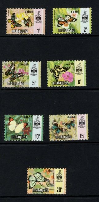 Malaysia Sabah 1971 Butterflies Set Of 7 Mnh Sg 432 - 438 Sc 24 - 30