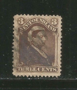 Newfoundland – 1887 – Queen Victoria Issue – 3 Cents,  Brown – Scott 51 –