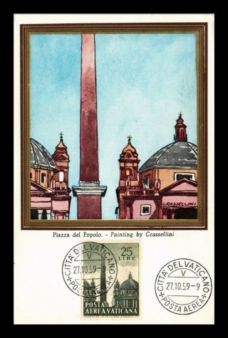 Dr Jim Stamps Piazza Del Popolo Fdc Maximum Card Vatican City