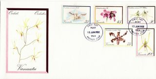 Vanuatu 1982 Orchids Definitive Set On Three Illustrated First Day Cover