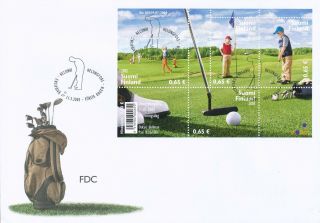 Finland 2005 Fdc Sheet - Golf Game Sport - Golfer Cancel