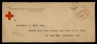 Dr Who 1917 Gb Apo 3 B4ef Red Cross Frank To England Wwi Censored E49192