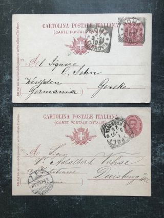 1894 & 97 - 2 X Italy Postal Stationery / Covers Ref167.