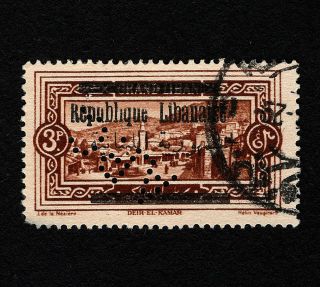 Opc 1927 Lebanon 3p Sc 77 Anglo Palestine Company Perfin " A.  P.  C.  " 36482
