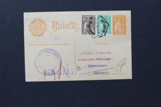 Da818 Portugal Uprated Postal Card To Denmark 34c Additional Ceres Stamps