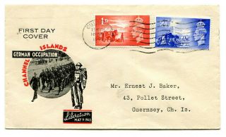 Channel Islands 1948 Liberation Anniversary Illustrated F.  D.  C.  Guernsey Cancel