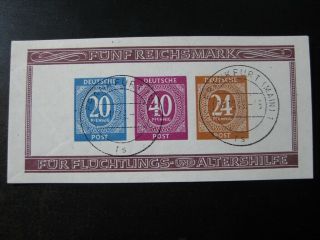 Germany Occupation Zones Mi.  Block 12b Cto Stamp Sheet Cv $265.  00