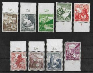 Germany Reich 1938 Nh Complete Set Of 9 Michel 675 - 683 Cv €100 Vf