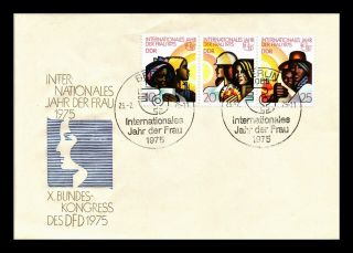 Dr Jim Stamps International Womens Year Fdc Ddr East Germany European Size Cover