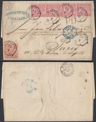 Germany North German Conf.  1869 - Cover Eisenberg To Paris France 35140/4