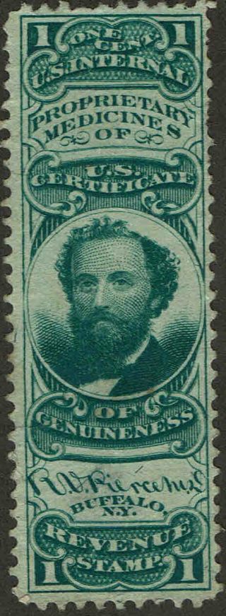 Rs 189b 1862 1c " R.  V.  Pierce,  Buffalo,  N.  Y.  " Match And Medicine Issue - No Gum