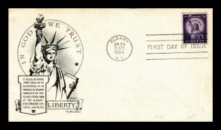 Us Cover Statue Of Liberty 3c Fdc Lowry Aristocrats Cachet Addressed