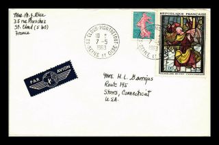 Dr Jim Stamps St Cloud France Airmail Tied Dual Franked Cover