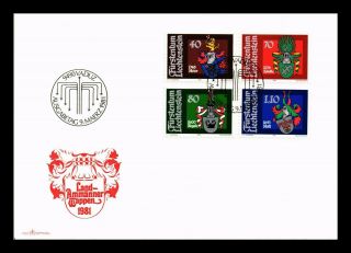 Dr Jim Stamps Heraldry First Day Issue Combo Liechtenstein European Size Cover