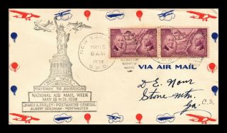 Dr Jim Stamps Us Statue Of Liberty York National Air Mail Week Cover