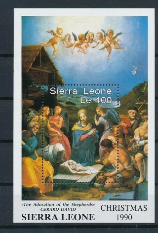 D279270 Christmas 1990 Religious Art Gerard David S/s Mnh Sierra Leone