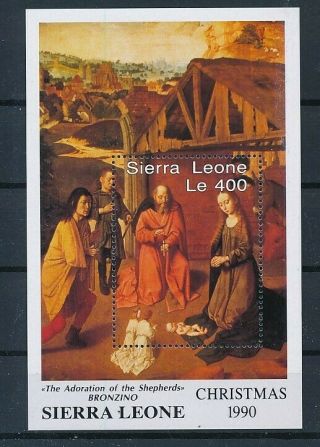 D279269 Christmas 1990 Religious Art Bronzino S/s Mnh Sierra Leone