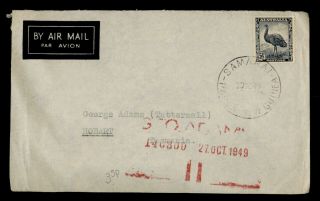 Dr Who 1949 Australia In Papua Guinea Samarai Airmail To Hobart E71932