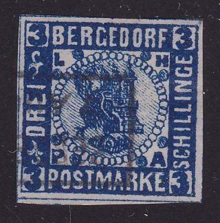 Bergedorf Germany An Old Forgery Of A Classic Stamp. . .  1137