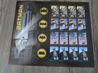 Us Postage Stamps Batman Full Sheet 20 Stamps Dc Comics