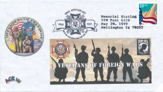 First Day Cover Fdc Event - 1999 Event Veterans Of Foreign Wars Ace Artist 141