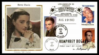 Mayfairstamps Us Fdc 1983 Colorano Silk Triple Combo Bette Davis First Day Cover