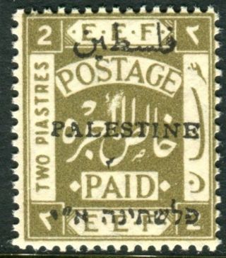 Palestine - 1921 2p Olive Perf 15x14.  A Lightly Mounted Example Sg 36