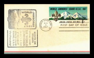 Dr Jim Stamps Us Boy Scouts World Jamboree Air Mail Fdc Postal Card