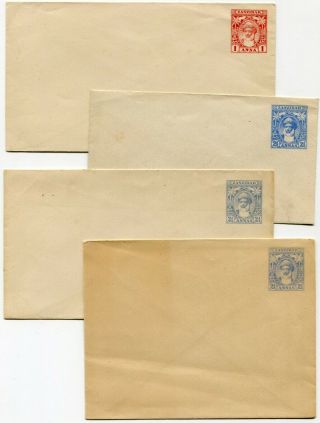 Zanzibar 1899 Postal Stationery Envelopes 1a,  2½a X3 Sizes U.  6 - U.  7c