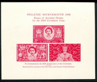 Gb Philatex Bournemouth 1978 - 1953 Coronation Essays Card