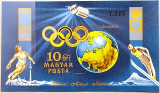Hungary Ungarn 1972 Block 89 B S/s C324 Olympics Munich Rings Globe Satellite