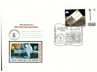 Apollo 11: German Pictorial Postmarker " 50 Years Of Moon Mail " 2019