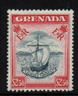 Grenada - 1953/59 $2.  50 Slate - Blue & Carmine Qe2 - Sg 204 - Lightly Mounted