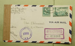 Dr Who 1948 Ny Airmail To Austria Censored Prexie E41214