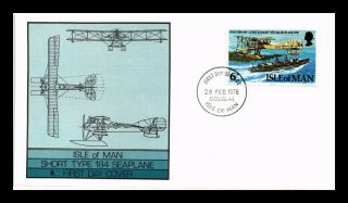 Dr Jim Stamps Airplane Short Type 184 Seaplane Fdc Isle Of Man Cover