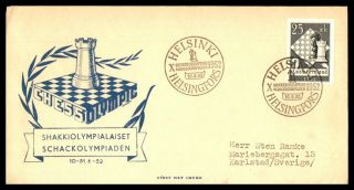 Mayfairstamps Finland 1952 Chess Issue Blue Cachet First Day Cover Wwb35961
