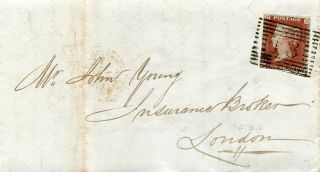 1844 - Great Britain - E.  L Witrh 1d Red From Arbroath Asking Insurance On Load