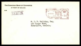 Mayfairstamps 1960 Canada Ottawa Bank Metered To Rockliffe Cover Wwb48073