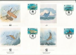 D276426 Whale Shark Manta Ray Wwf Set Of 4 Fdc 