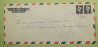 Dr Who 1950 Suriname Paramaribo Airmail To Usa Portrait Pair D61822