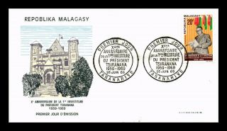 Dr Jim Stamps President Tsiranana Inauguration Fdc Madagascar Scott 426 Cover