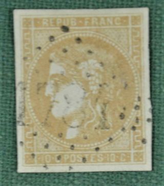 France Stamp 1870 Bordeaux 10c Bistre Sg 162 (p95)