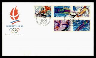 Dr Who 1992 Canada Olympic Games Fdc Pair Strip C125330