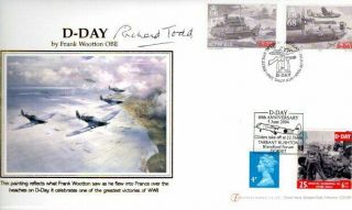 Buckingham Gb/iom D - Day Fdc 6 - 4 - 04 Signed By Actor Richard Todd F4