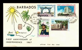 Dr Jim Stamps First Independence Anniversary Fdc Combo Barbados Cover