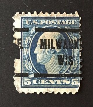 Milwaukee,  Wisconsin Precancel - 5 Cents Washington (u.  S.  504) Wi